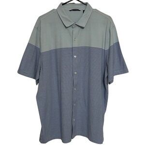 Cutter Buck Men's Striped Golf Polo Shirt Size XL Tall Light Blue